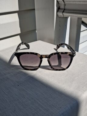 rag & bone Men's Tortoise Frame Sunglasses with Gray Lenses